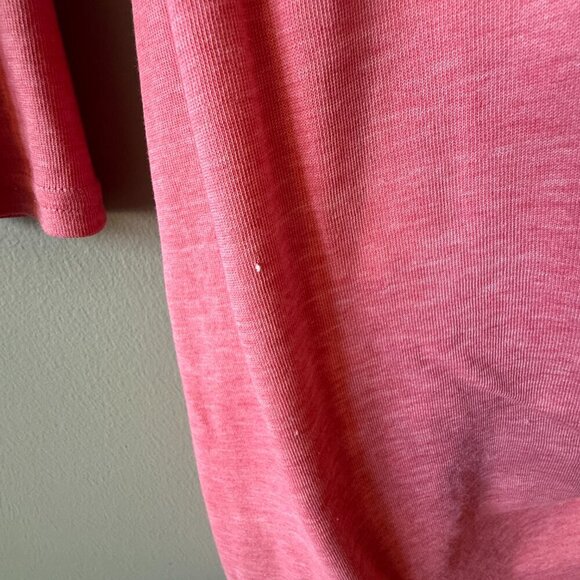 Women's XL Leith Long Sleeve Heathered Pink Scrunch Fitted Mini Dress - Picture 5 of 7